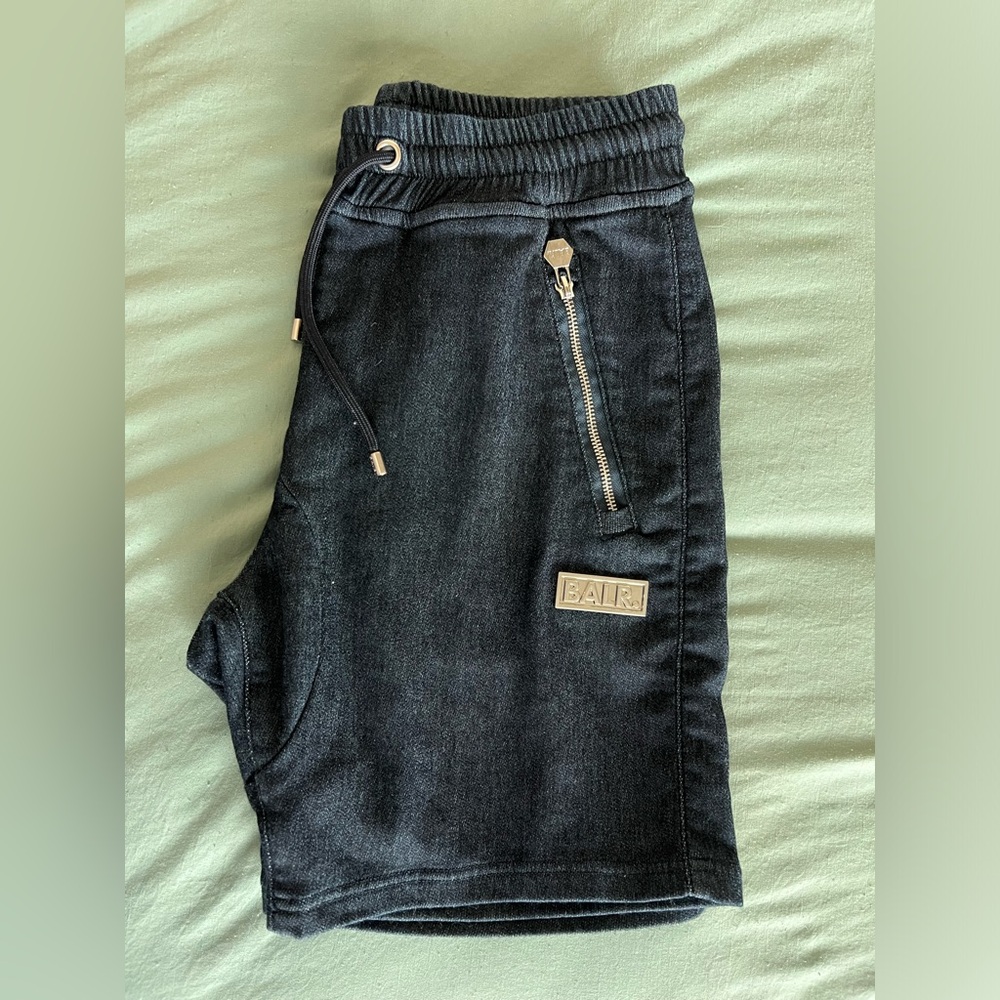 Black Jogger Shorts with Zipper Detail